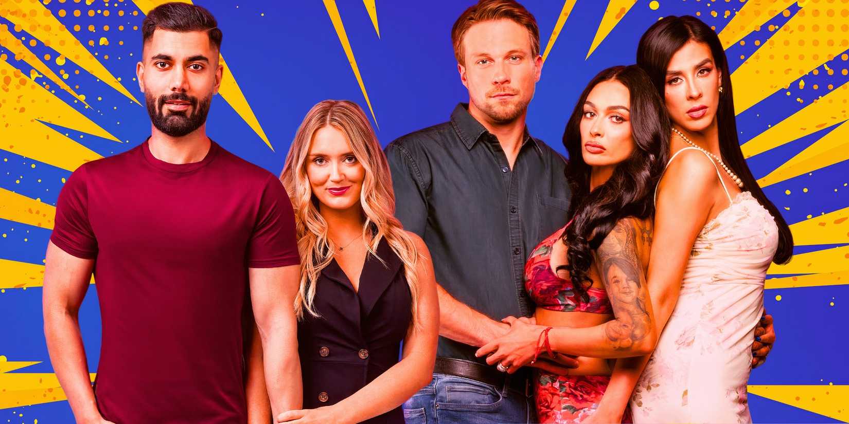 90 Day Fiancé Season 11 cast Mahdi and Stevi with Matt, Amani and Any posing for promo