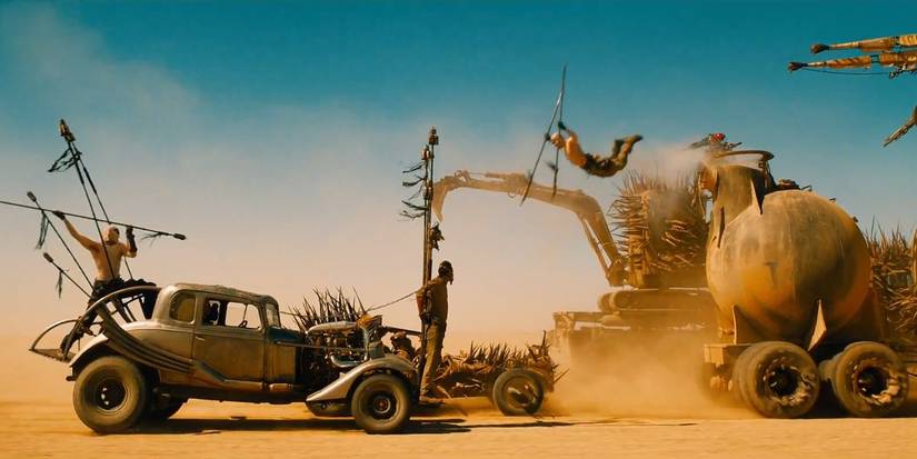 A car chase in Mad Max Fury Road