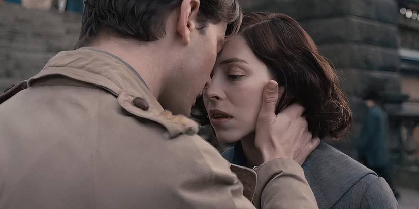 A couple about to kiss in Outlander Blood of My Blood