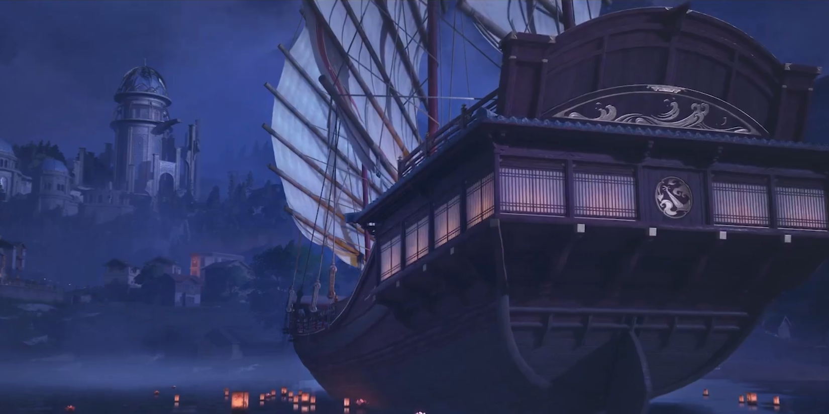A mysterious ship approaching florawish in infinity nikki