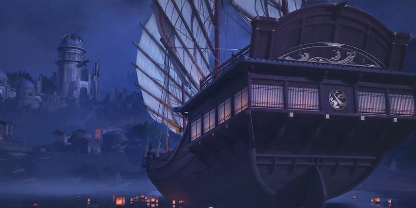 A mysterious ship approaching florawish in infinity nikki