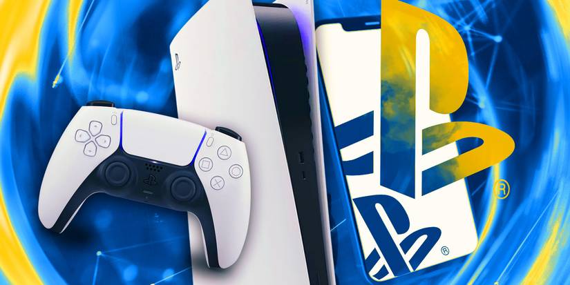 A phone with the Playstation Logo on it next to a PS5
