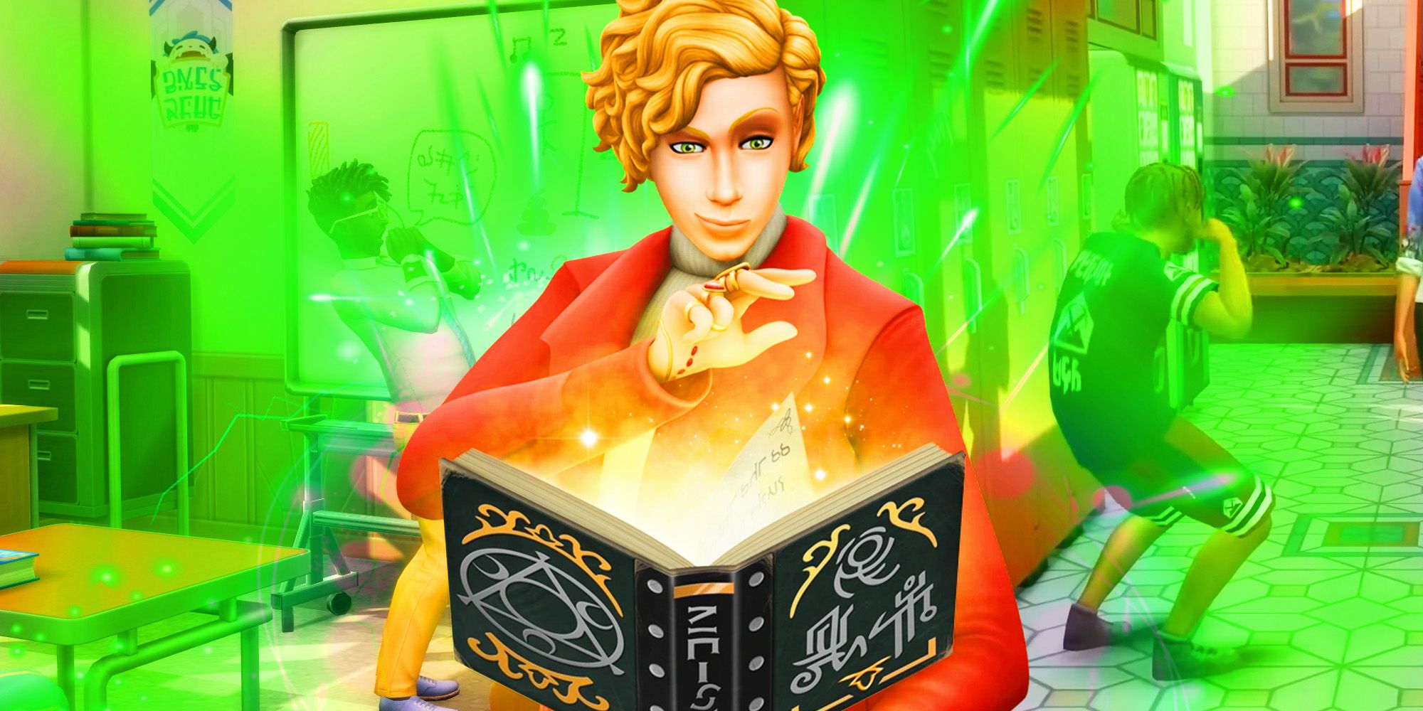 A sim from the Sims 4 realm of magic