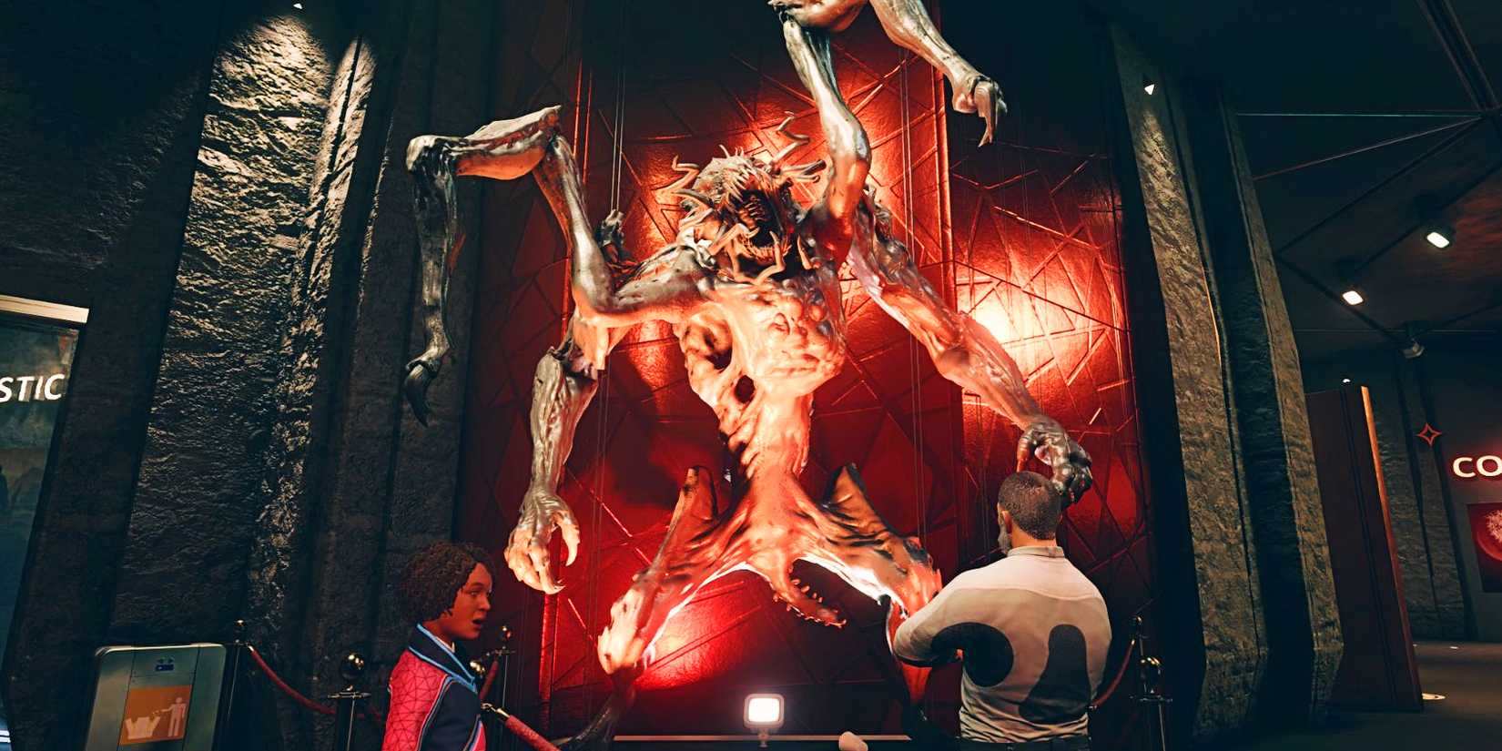 A taxidermied Terrormorph roaring in Starfield.