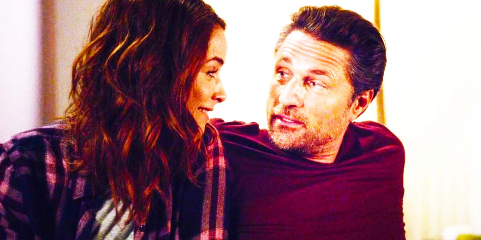 Abigail Spencer as Megan Hunt and Martin Henderson as Nathan Riggs in Grey's Anatomy