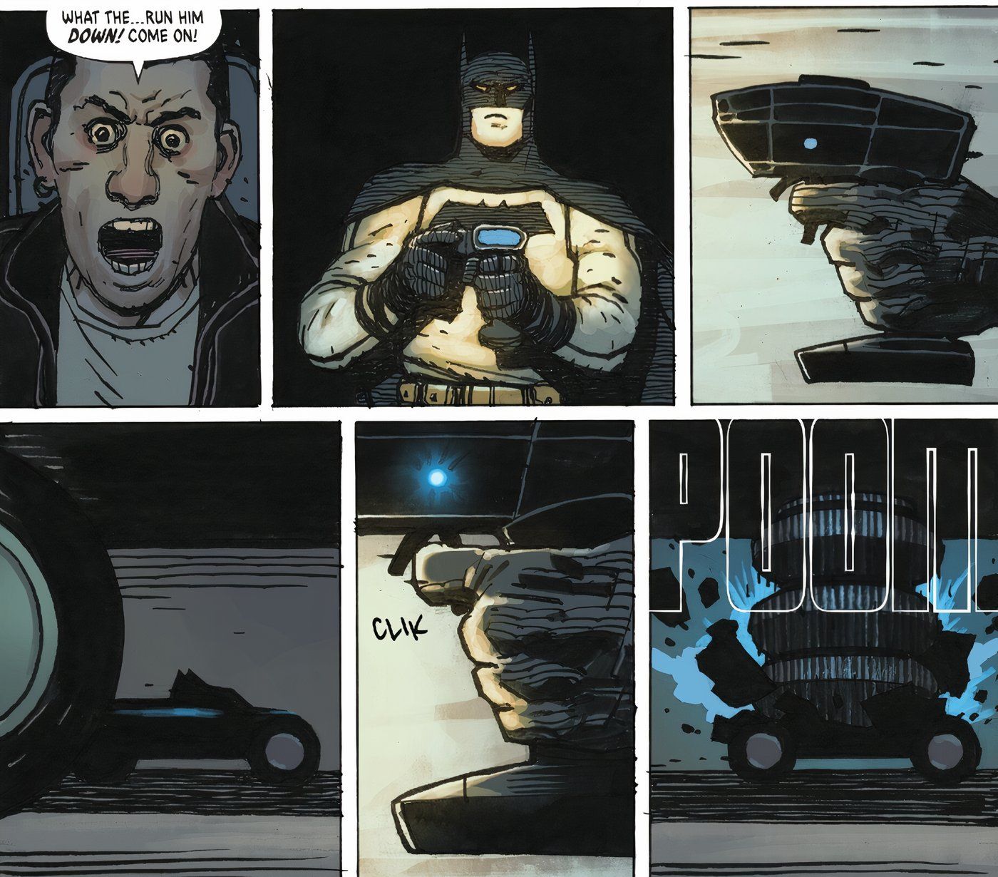 Absolute Batman 4 Batman uses an RC car and a Bottle Jack to stop a truck