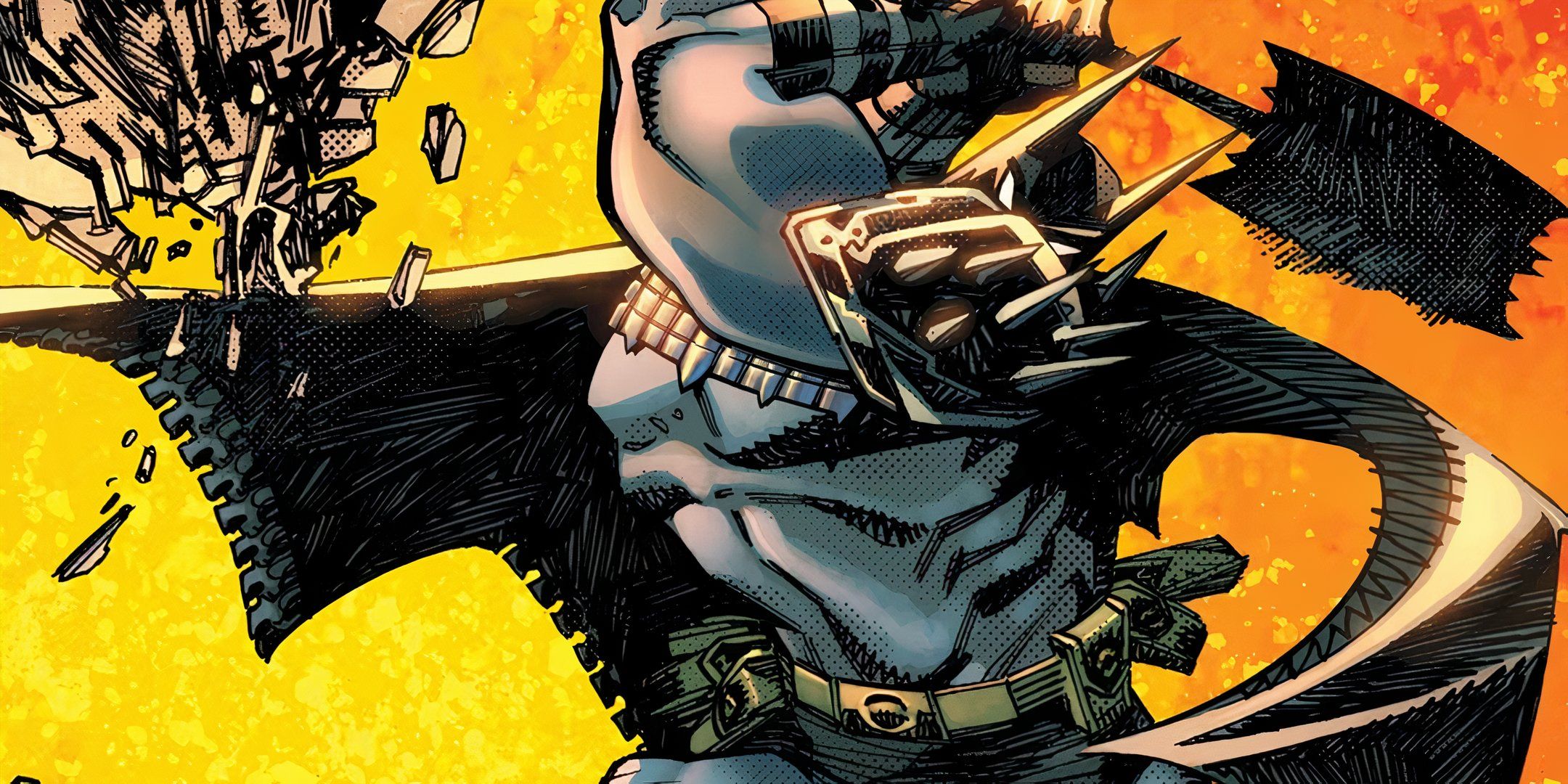 Absolute Batman Swinging His Battle Ax Featured DC