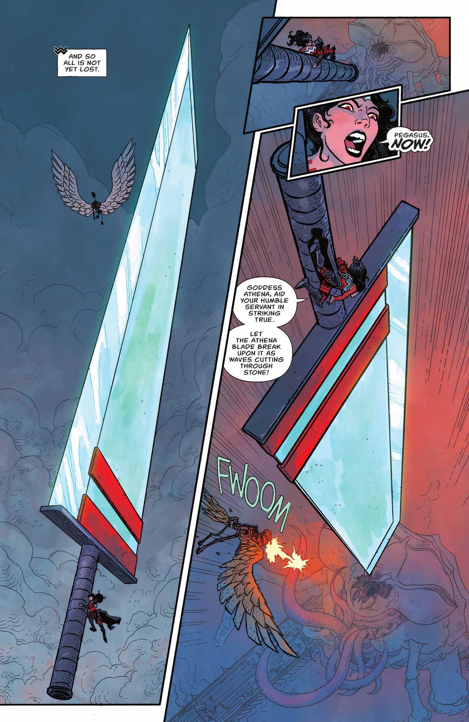 Absolute Wonder Woman Uses Giant Athena Blade DC
