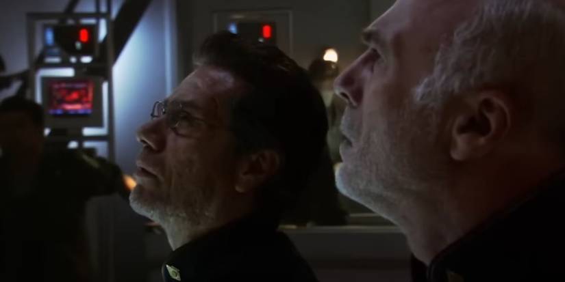 Adama and Tigh in Battlestar Galactica Pilot episode 33