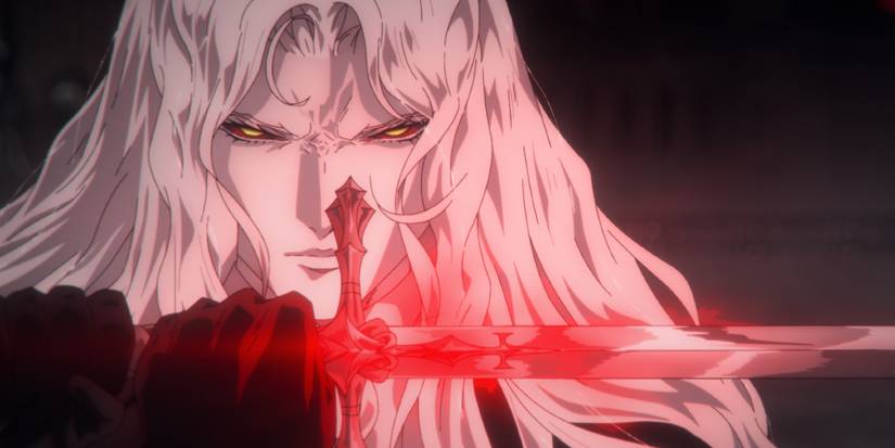 Alucard holding his sword in Castlevania Nocturne season 2