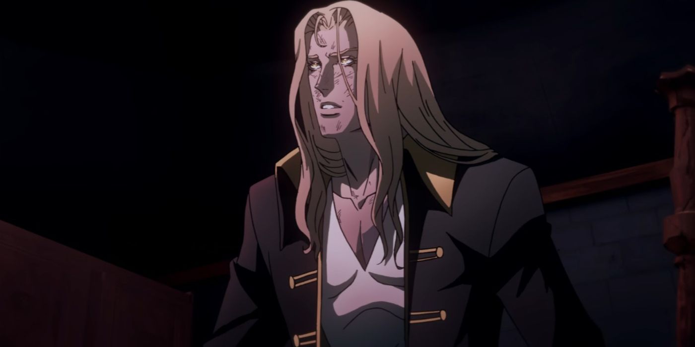 Alucard looking scared in Castlevania