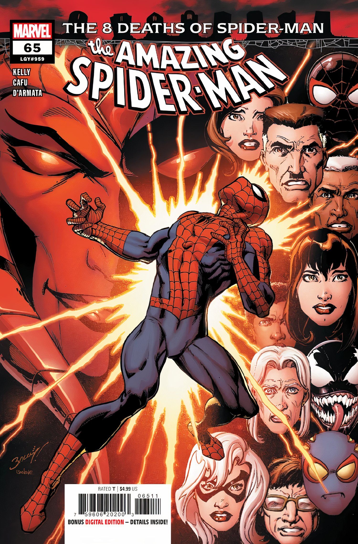 Amazing Spider-Man 65 Cover of Peter suffering with his loved ones Marvel