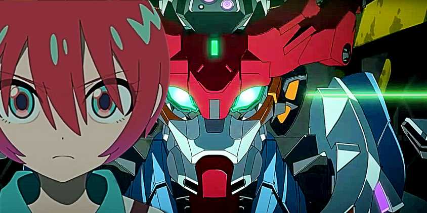 Ameta Yuzuriha with the new Gundam in GQuuuuuuX