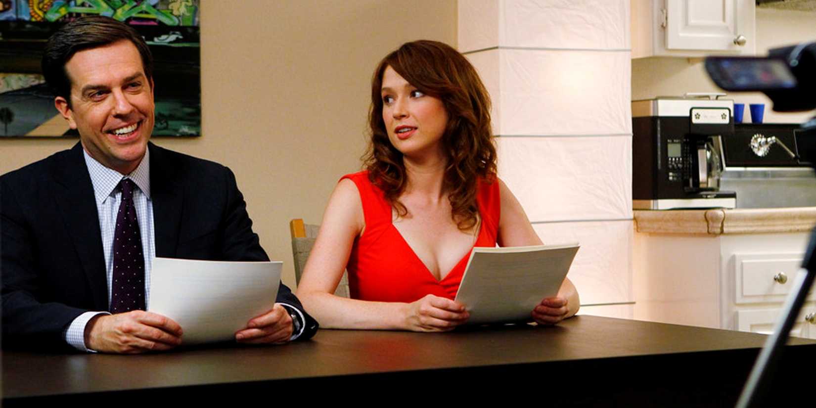 Andy and Erin do a fake news audition in The Office