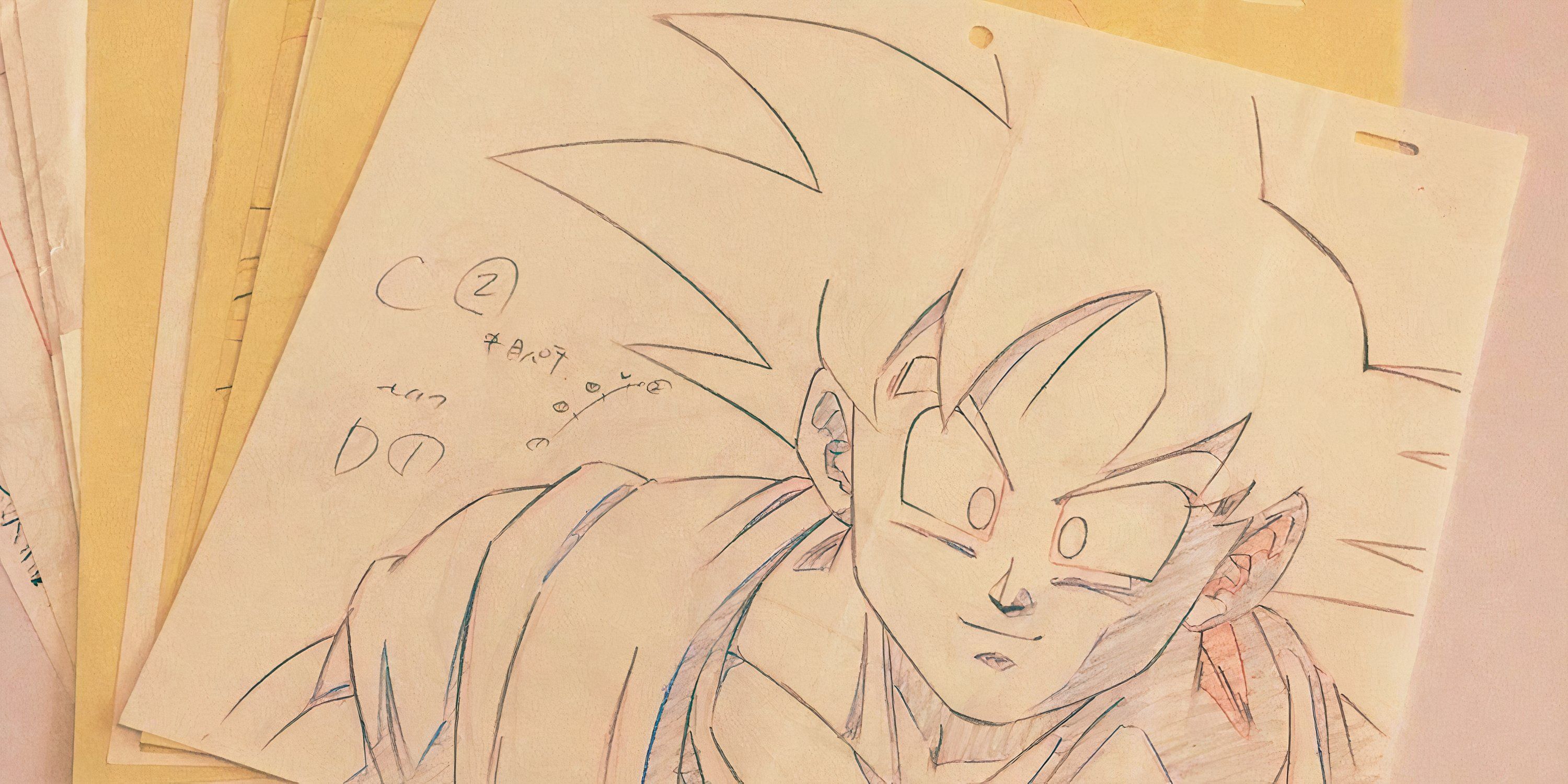 Yoichi Onishi's corrections for Goku's character model from DBZ movie 9