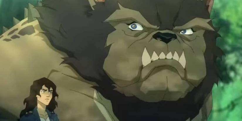 Annie and Dog in Skull Island