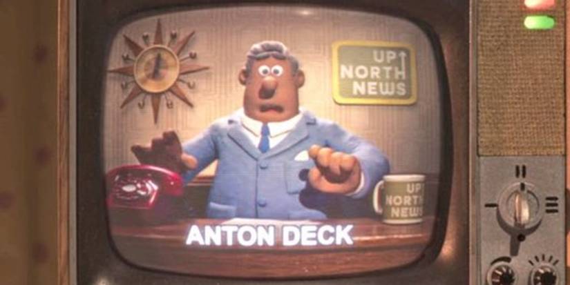 Anton Deck on TV in Wallace and Gromit Vengeance Most Fowl