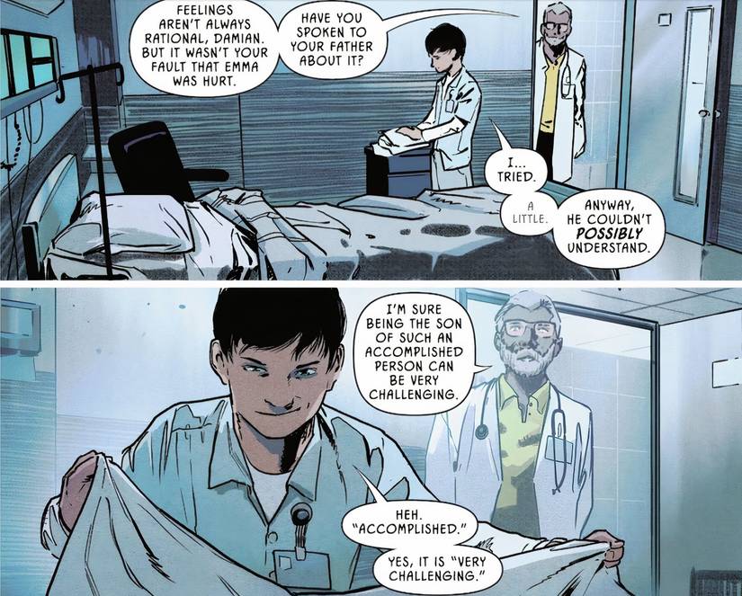Batman and Robin #17 Damian hospital 1