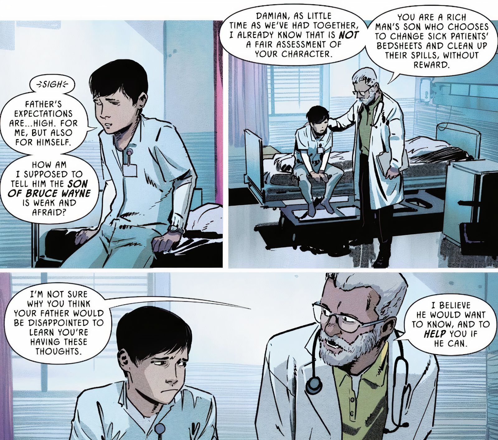 Batman and Robin #17 Damian hospital 2