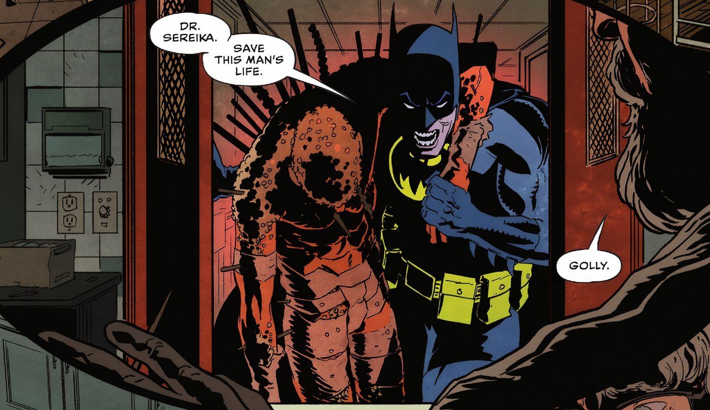 Batman Dark Patterns 2 Batman brings the Wound Man to a doctor to save him