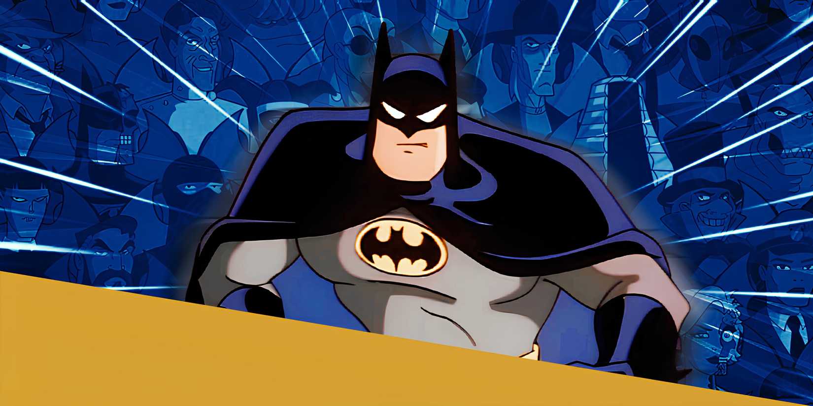 Batman the Animated Series Bruce Wayne in Front of His Rogue's Gallery