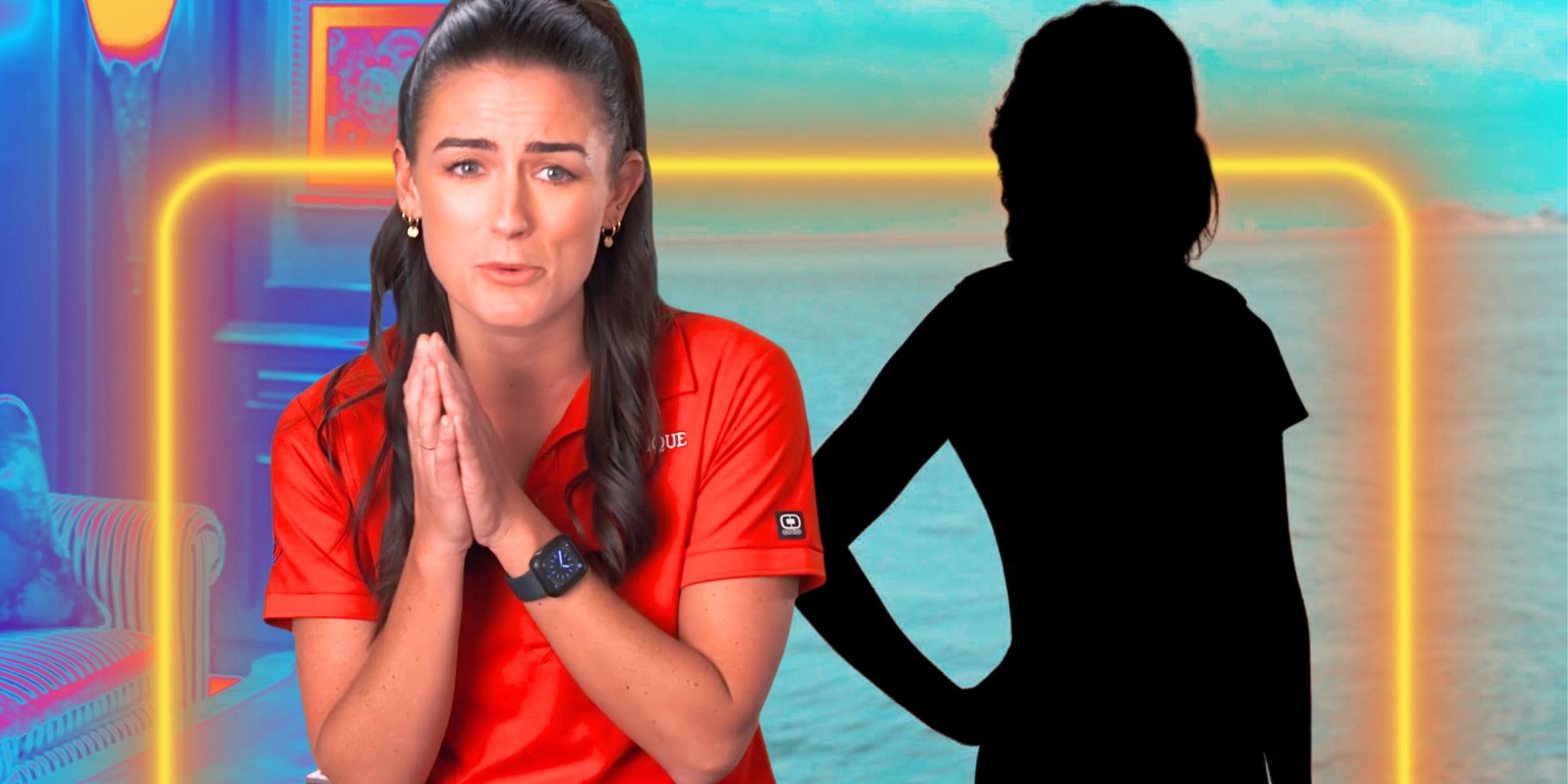 Below Deck&rsquo;s Aesha Scott looks worried next to a mystery woman.