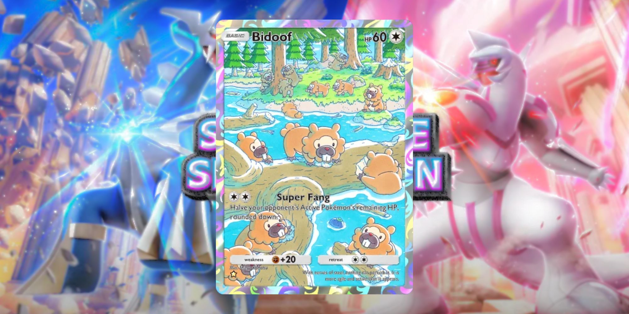 Bidoof card from Pokemon TCG Pocket Space-Time Smackdown set