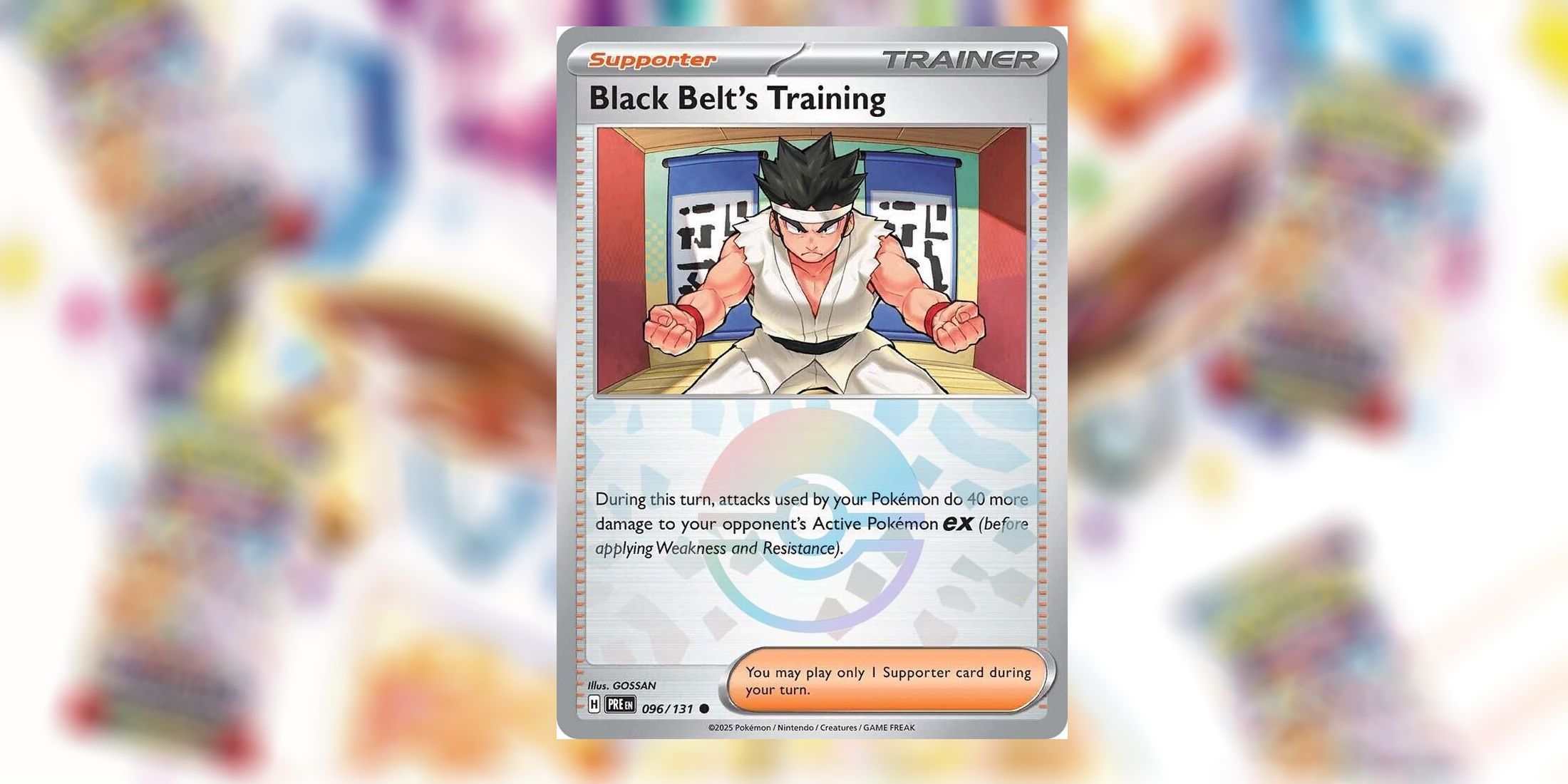 Cartão de treinamento do Black Belt em Prismatic Evolution em Pokémon TCG