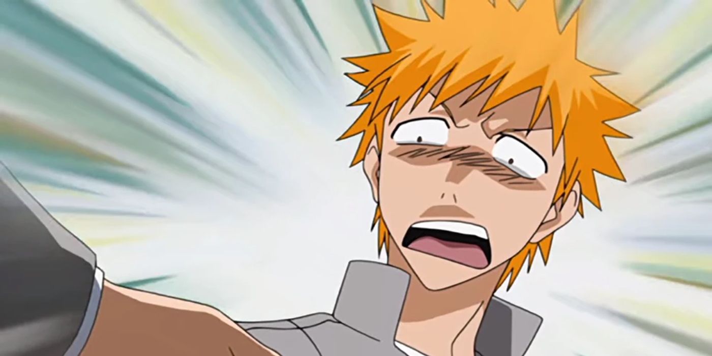 Ichigo looking surprised at Rukia.