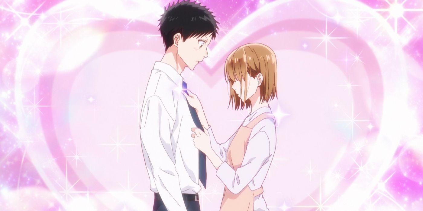 Blue Box - Taiki and Chinatsu surrounded by a heart