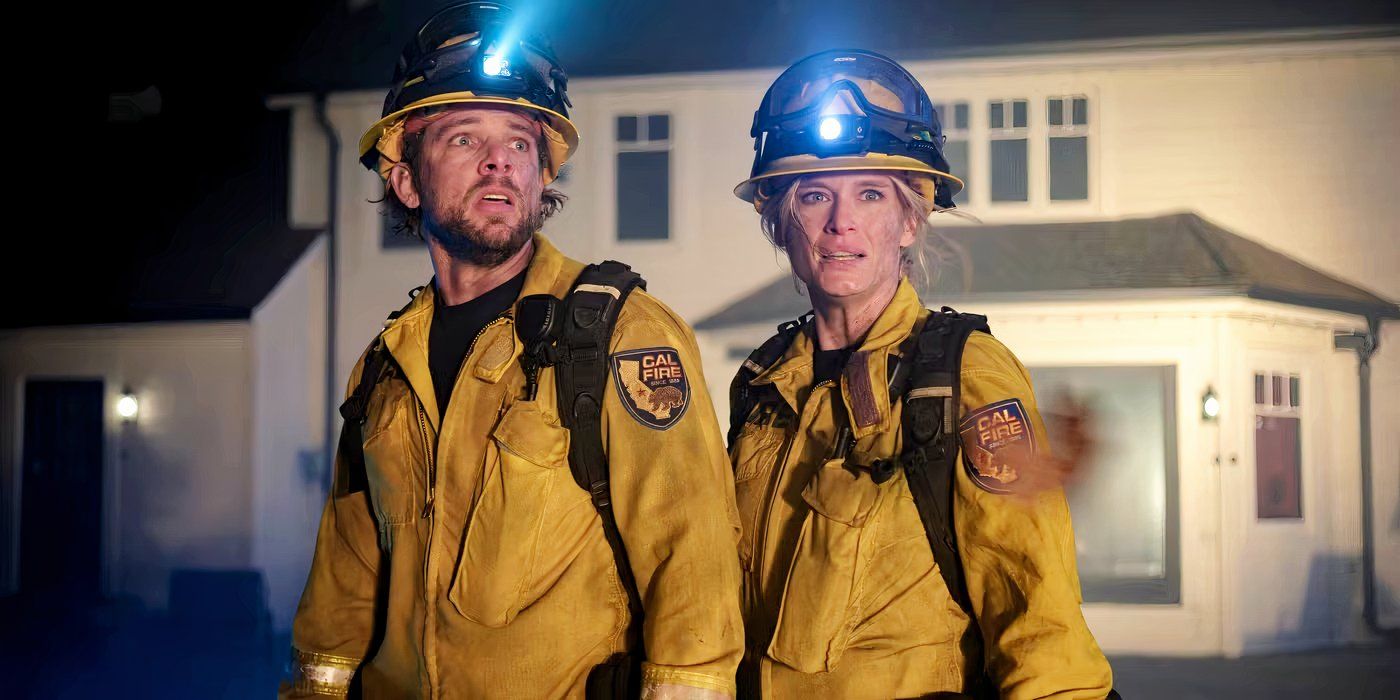 Bode and Audrey looking concerned in Fire Country season 3