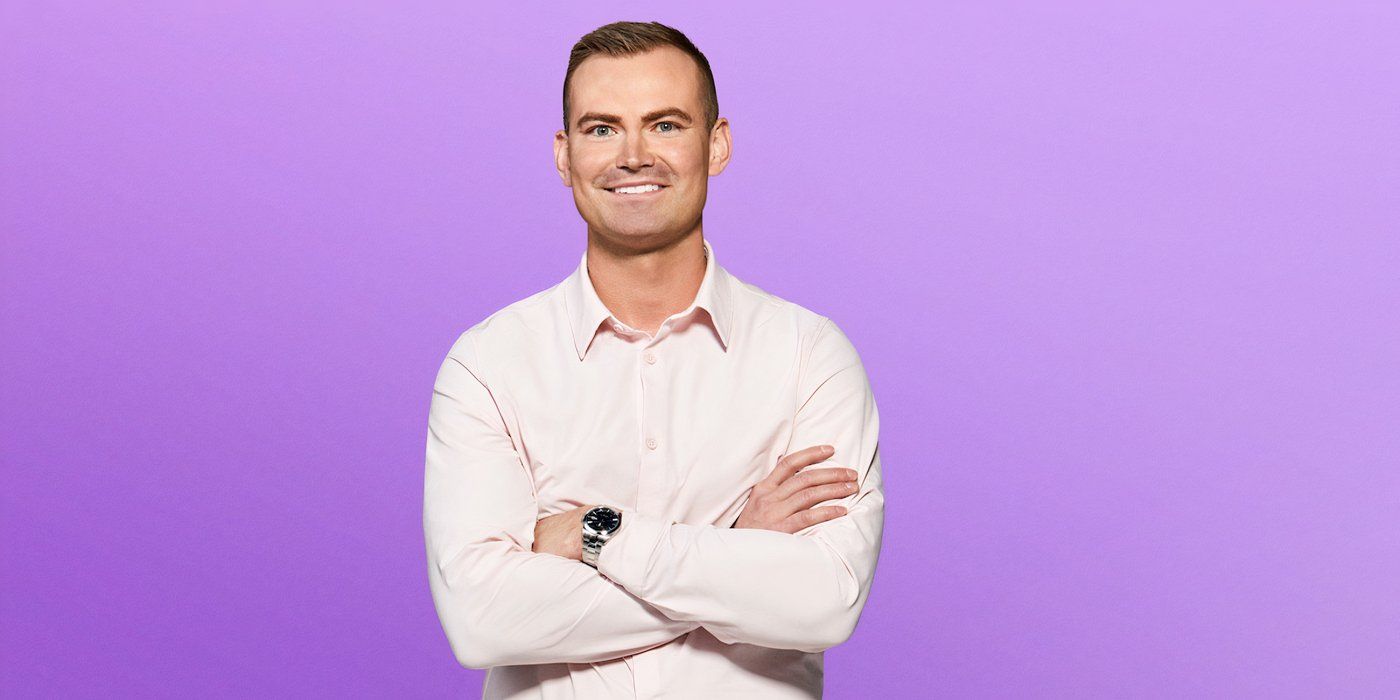 Love is Blind Season 8 Brian Sumping looking clear during the promotional shot with a purple background