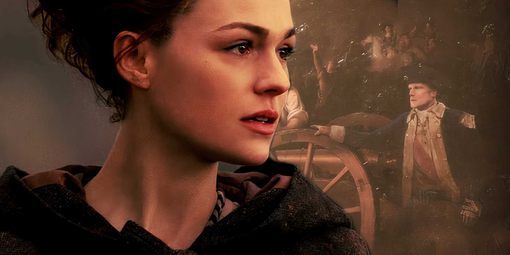 Brianna with a painting in Outlander
