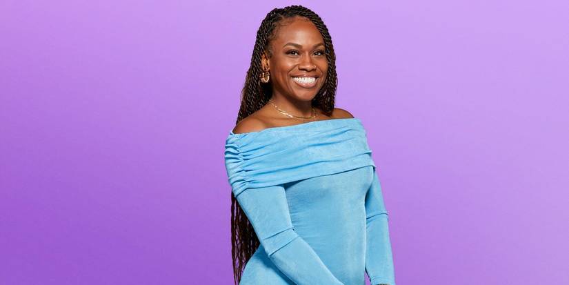 Love Is Blind season 8 Brittany Dodson smiling showing her long cute braids