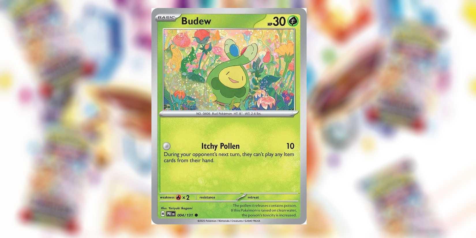Budew card in Prismatic Evolutions in Pokemon TCG