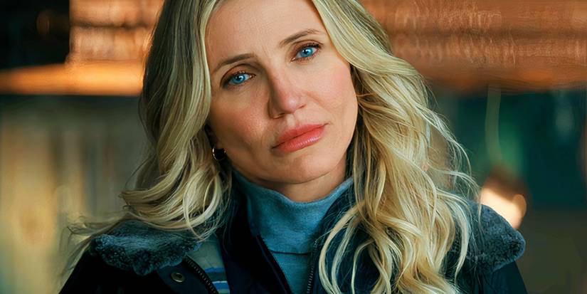 Emily (Cameron Diaz) cocking her head to one side in Back in Action