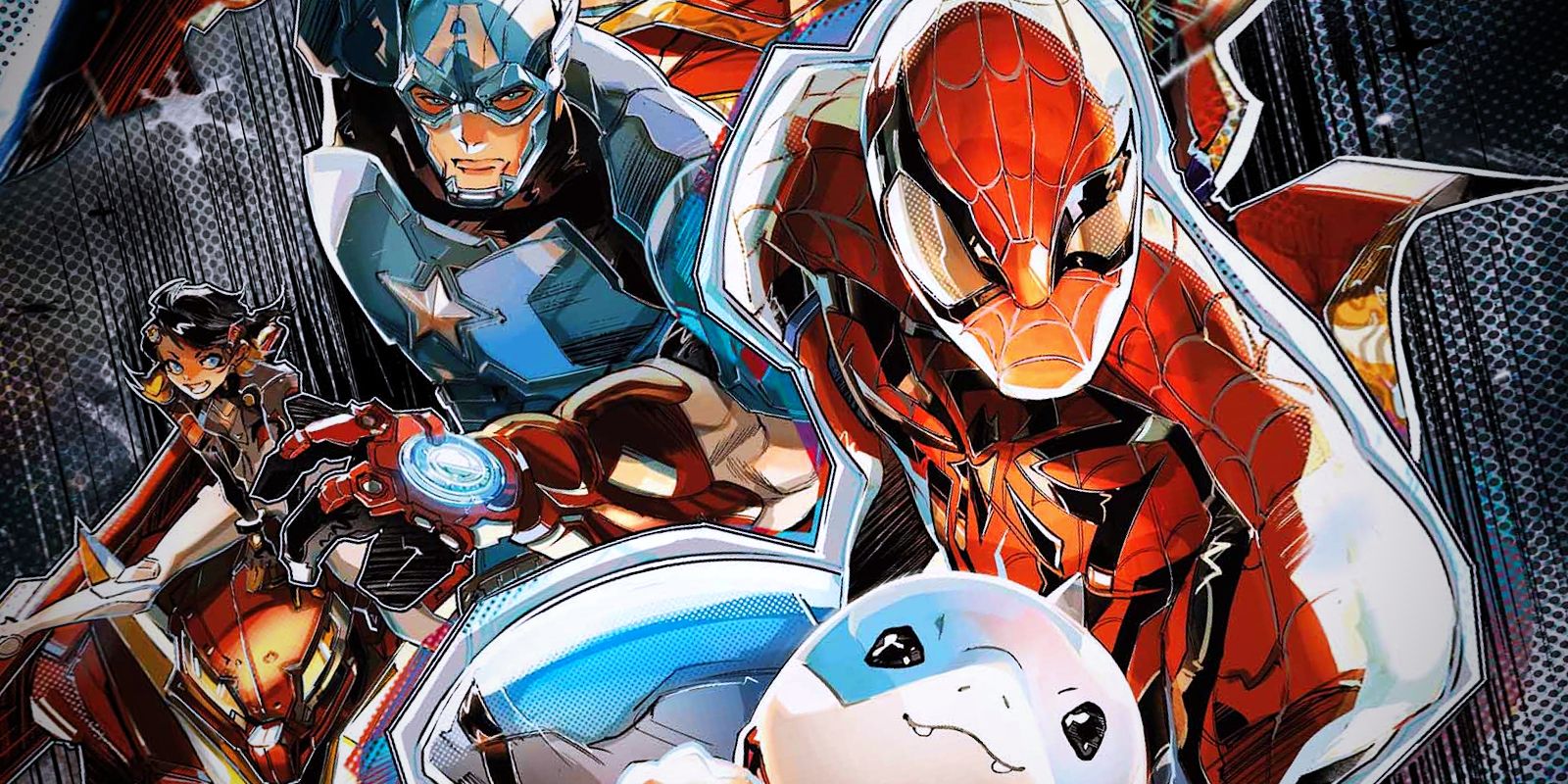 Capitão América e Homem-Aranha na capa dos quadrinhos da Marvel Rivals