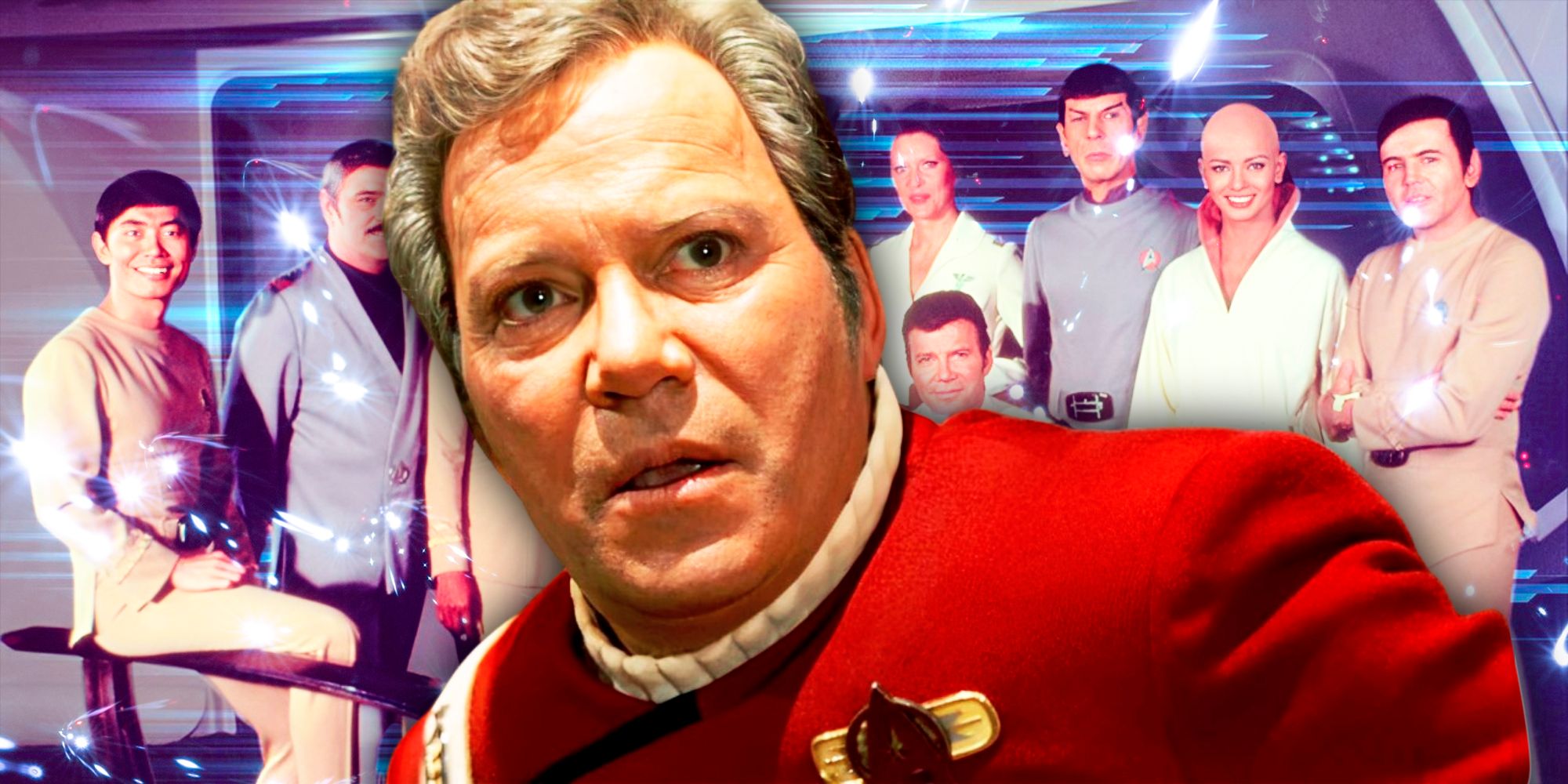 Captain Kirk in Star Trek Generations and the crew of the Enterprise in Star Trek The Motion Picture.-2