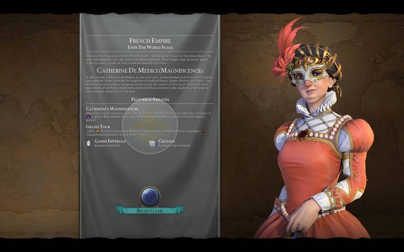 Catherine De Medici Magnificence from Civ 6