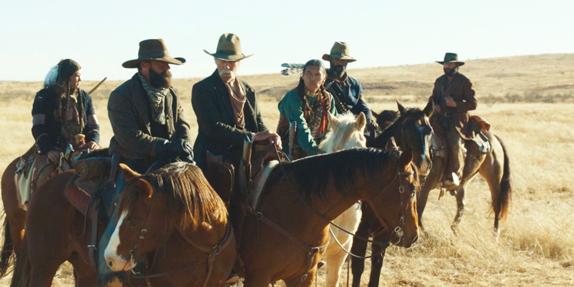 Charlie Goodnight with other cowboys and Comanche people in 1883