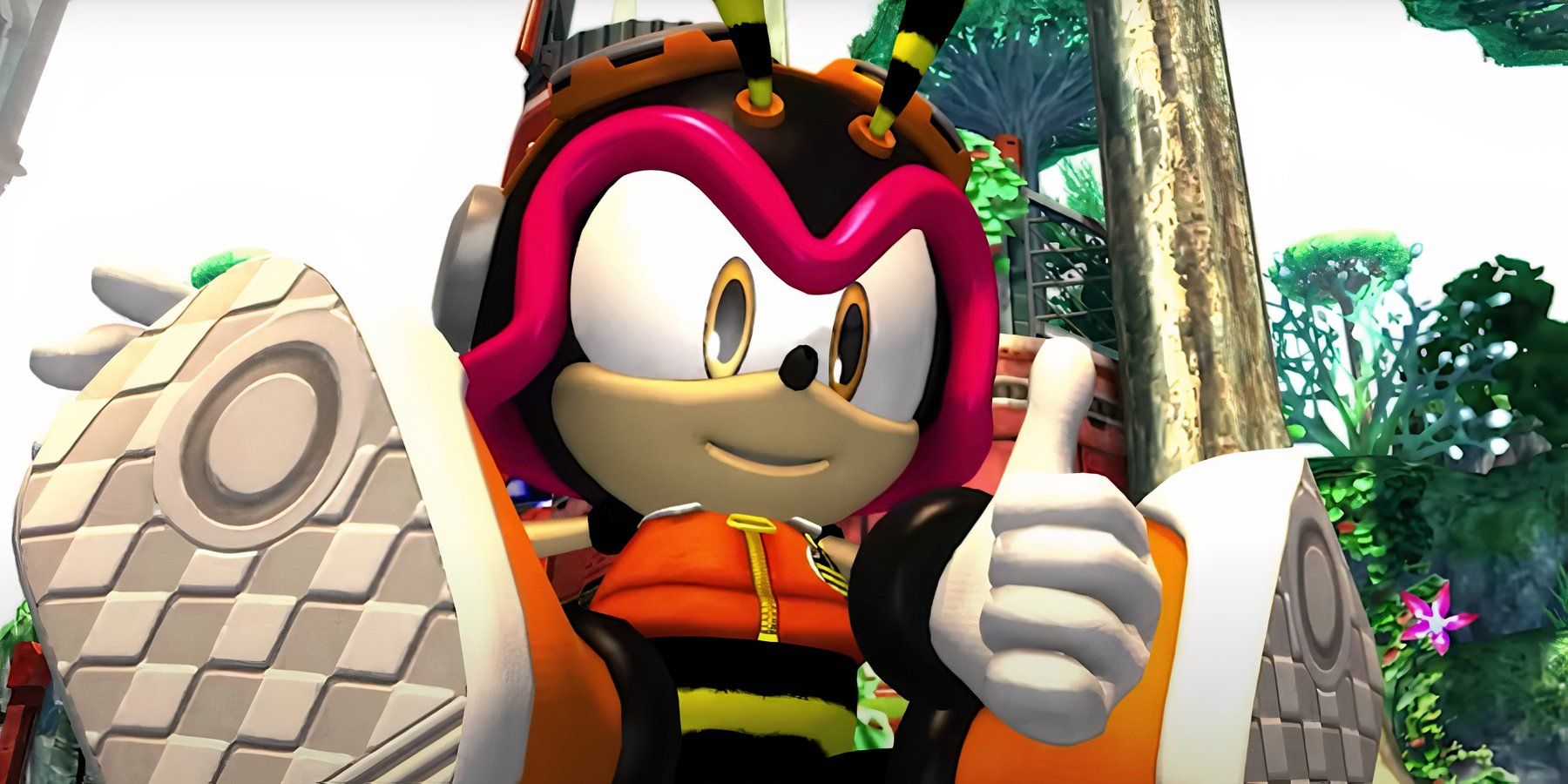 Charmy Bee dando um joinha em Sonic Generations