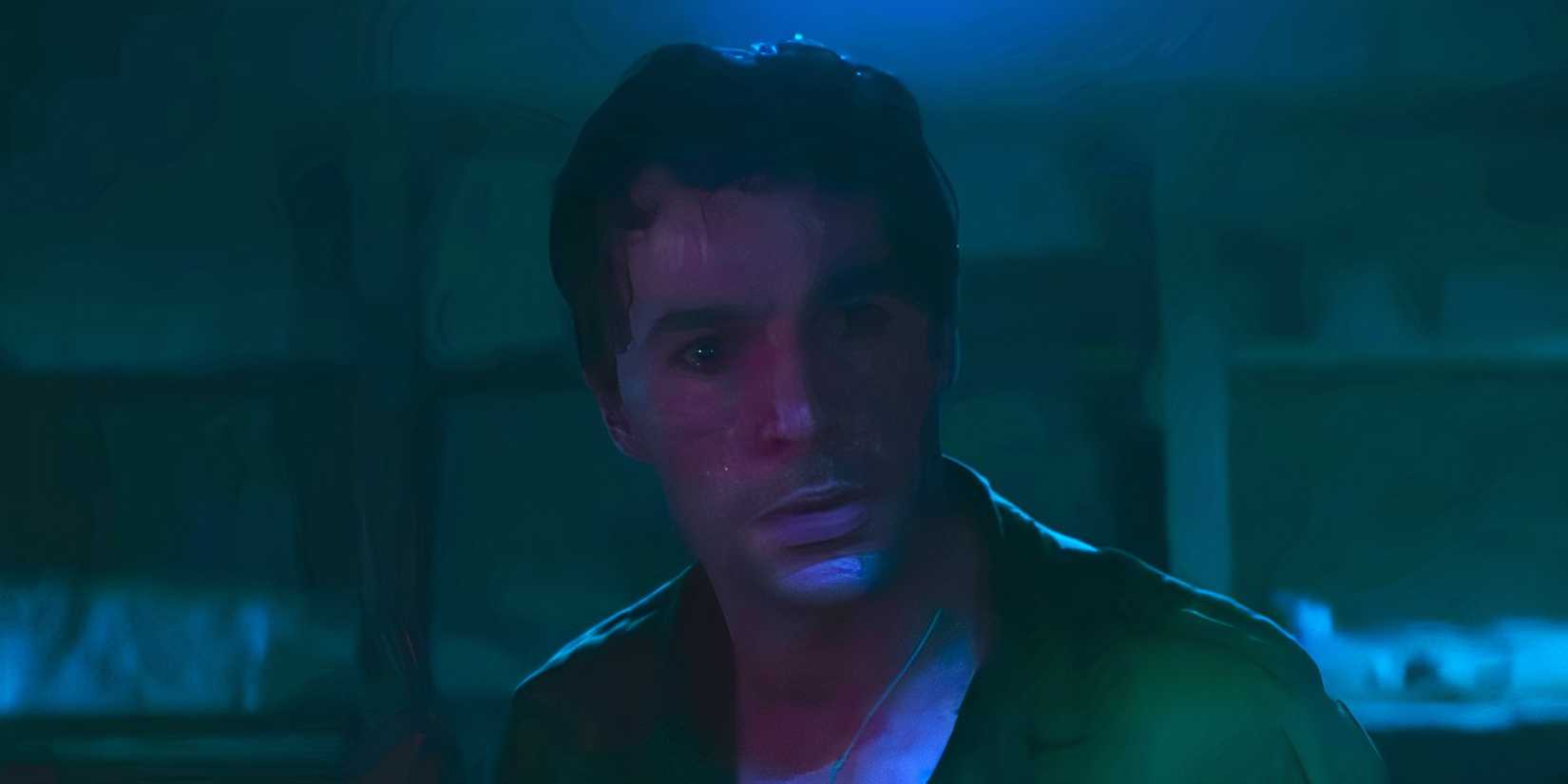 Christopher Abbott as Blake turning into a werewolf in Wolf Man