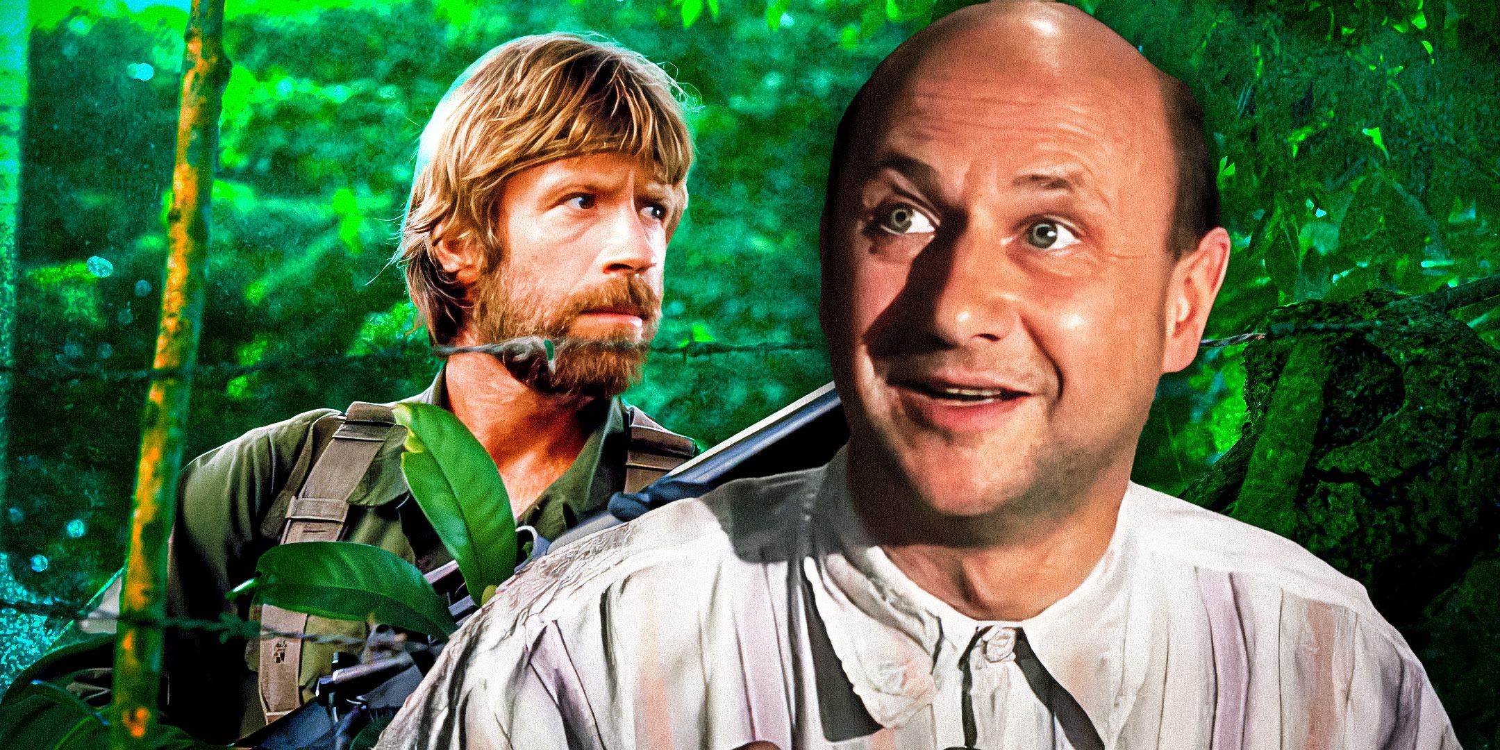 Chuck Norris in Missing in Action and Donald Pleasence in The Great Escape