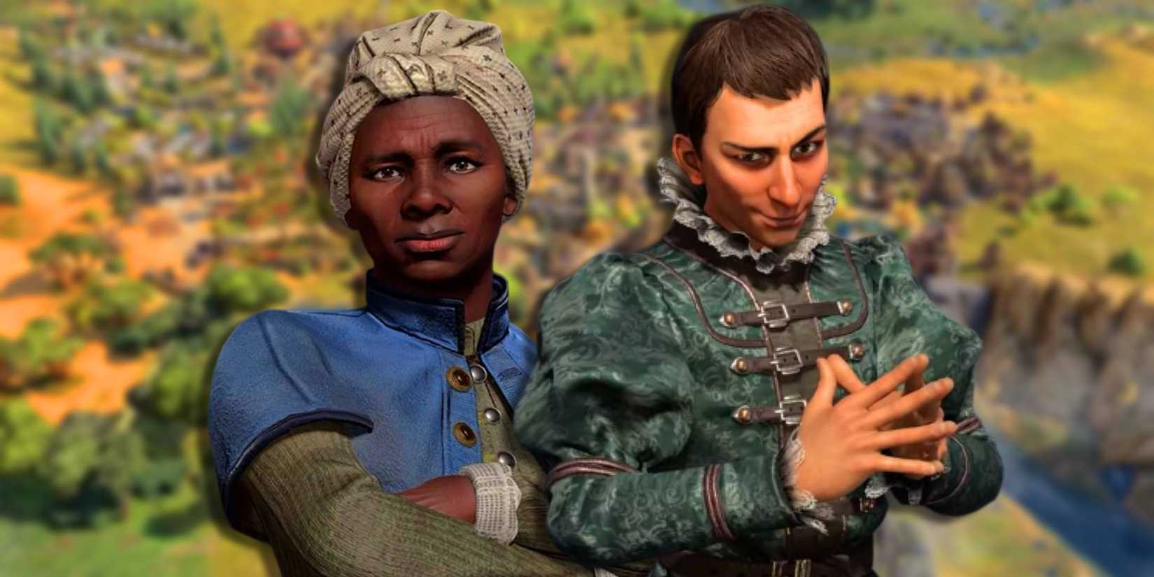 Harriet Tubman next to Niccolo Machiavelli in Civilization 7.