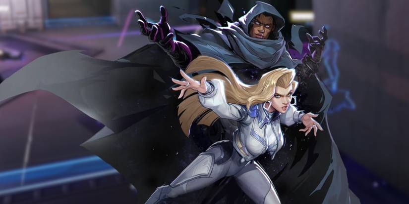 Cloak and Dagger from Marvel Rivals with the Eternal Bond in the background