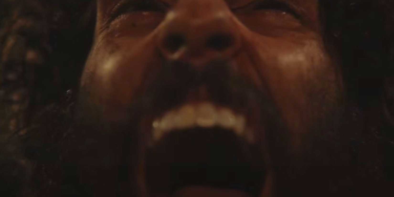 Close up of Coach Ben screaming in Yellowjackets season 3