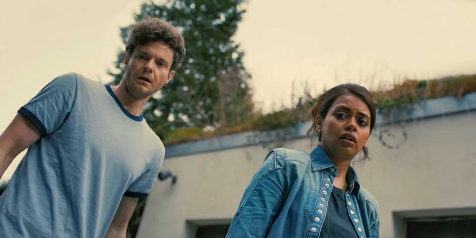 Two characters looking scared in Companion