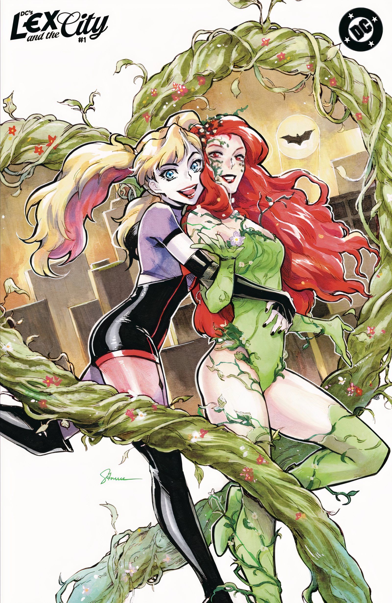 Tampa B SAOWEE Variante de ações Lex e a cidade #1 Poison Ivy e Harley Quinn Variante