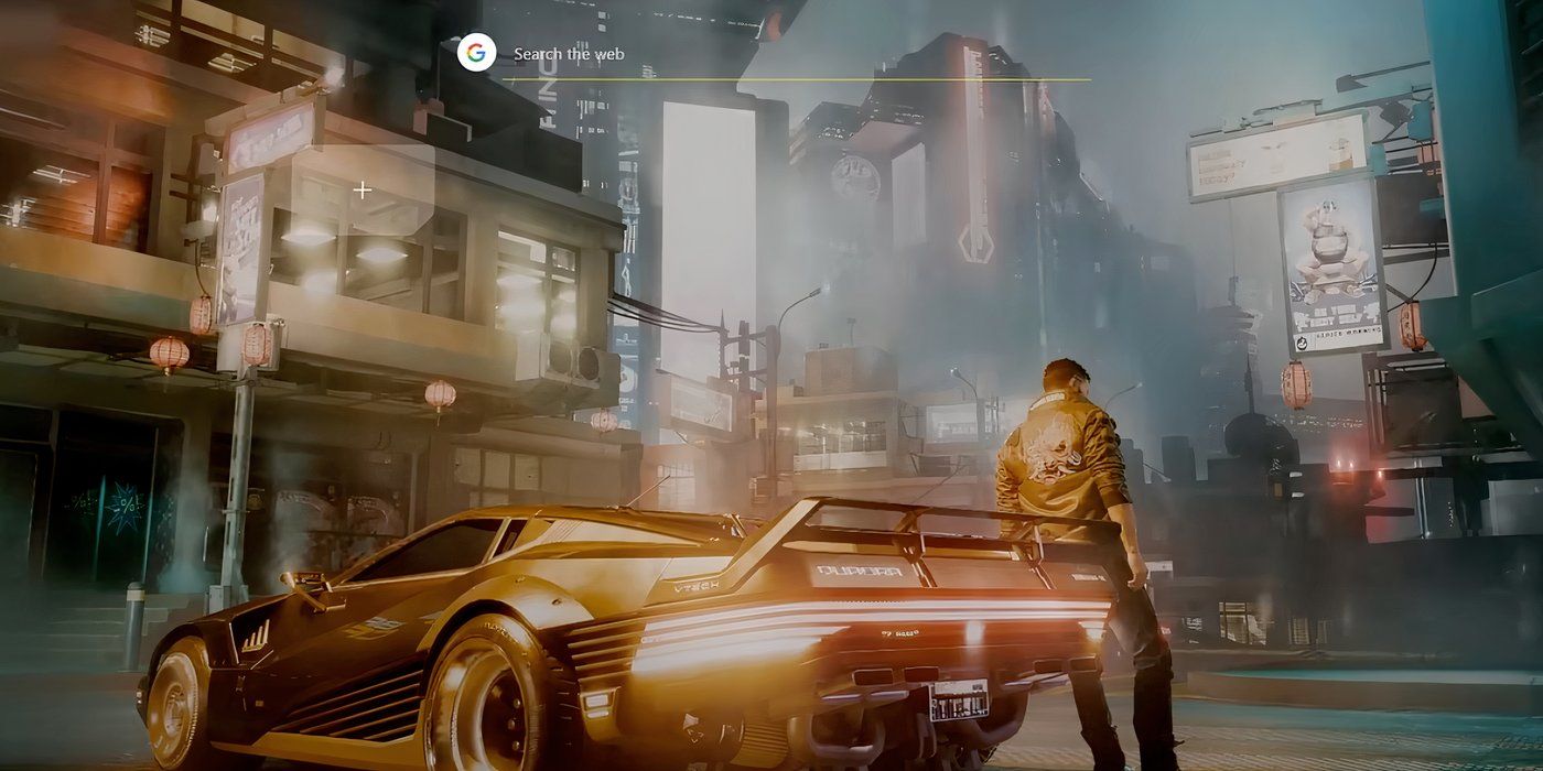 A screenshot of the Cyberpunk 2077 Opera GX Browser theme