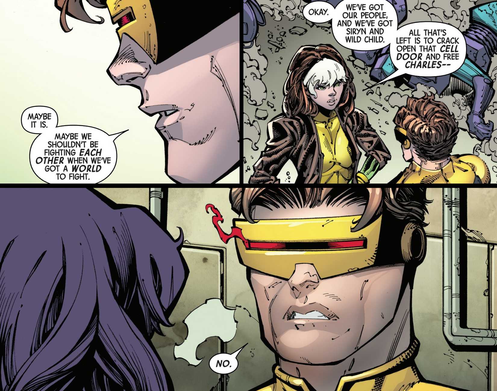 Cyclops and Rogue Wont Free Charles Xavier from Prison